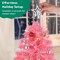 23-Inch Mini Pink Flocked Christmas Tree with LED Lights (Pink) 12.6"D x 12.6"W x 23"H